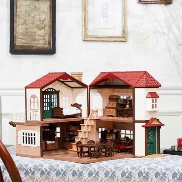 Red Roof Dollhouse Playset